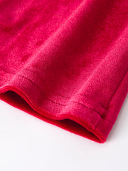 Holiday Party Girls Christmas Outfit Ruffle Top & Velvet Pants