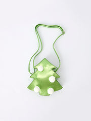 Christmas Kids Christmas Tree Shaped Crossbody Bag Cute Shiny Shoulder Purse