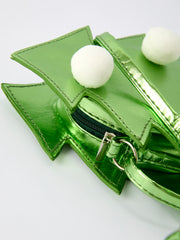 Christmas Kids Christmas Tree Shaped Crossbody Bag Cute Shiny Shoulder Purse