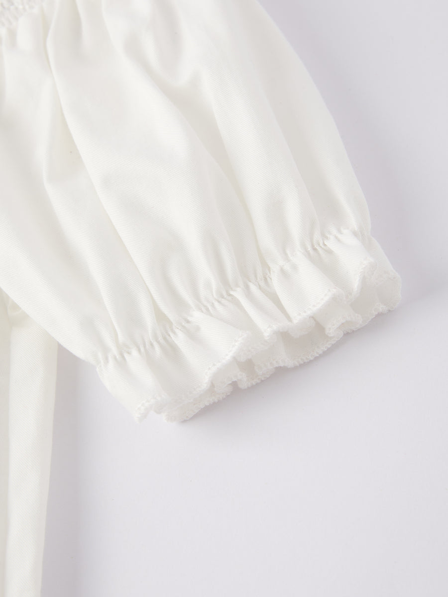 White  Smocked Church Christ Bishop Christening Dress