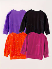 Fall Halloween 4 pieces Long sleeve O-neck T-shirt