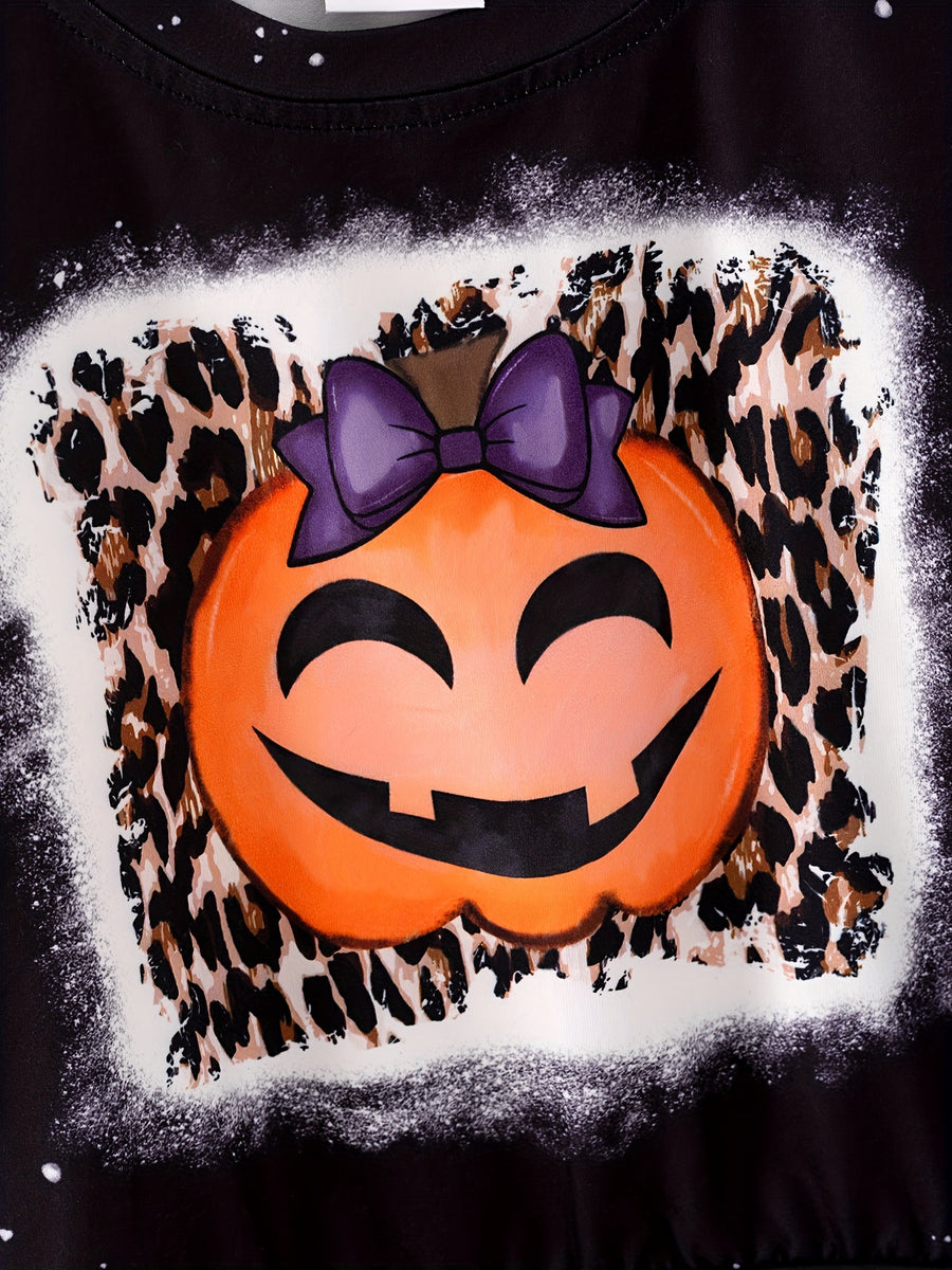 Fall Halloween 4 pieces Long sleeve O-neck T-shirt