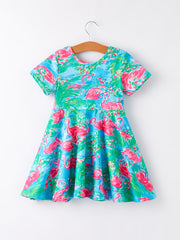 Summer Passion Flamingo Girls Dress