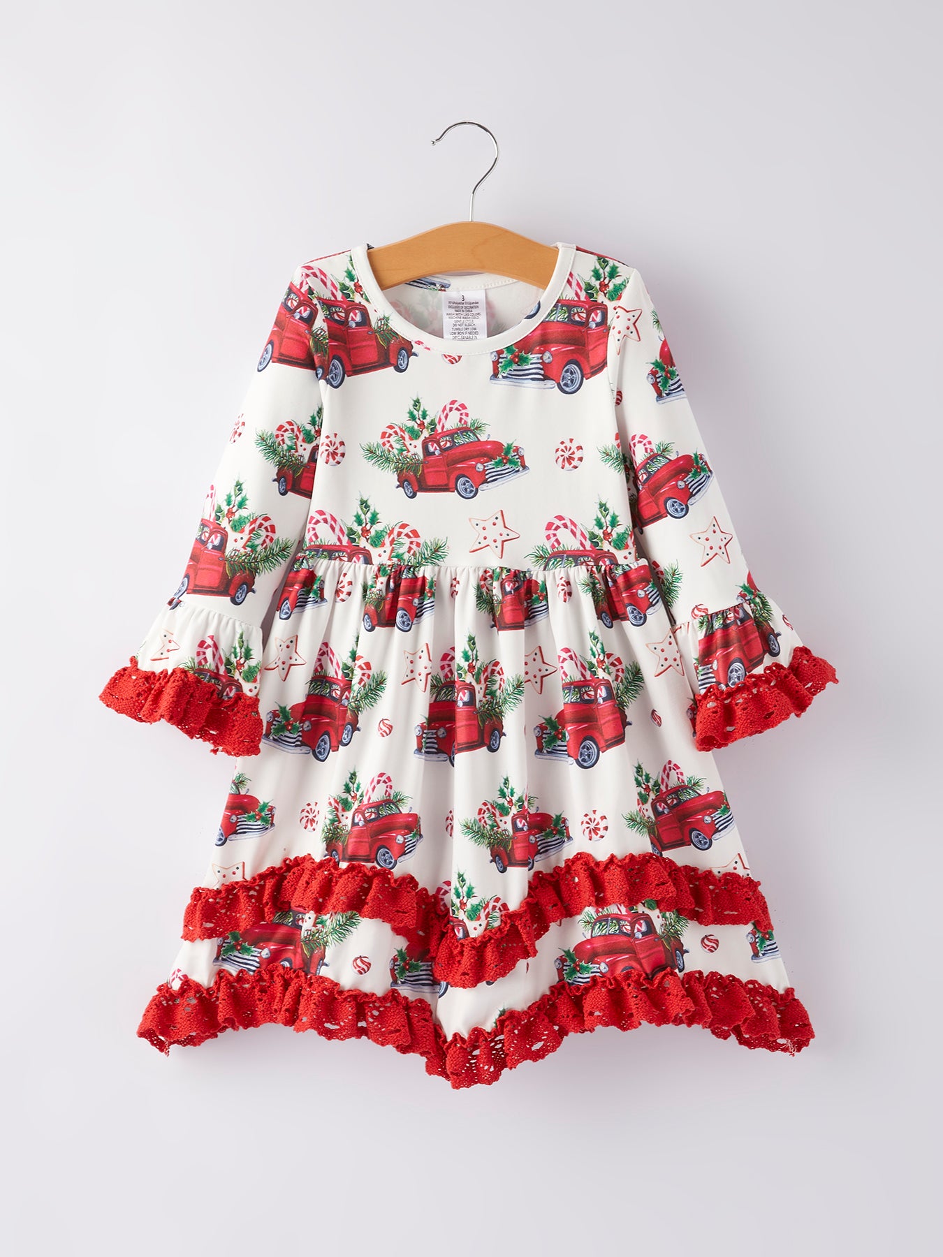 Girls Christmas Print Dress Rylee Faith Designs