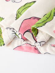 Christmas Cartoon Characters Print Girls Dress