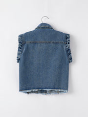 4th of july Stars Stripes Vest Girls Denim Vest