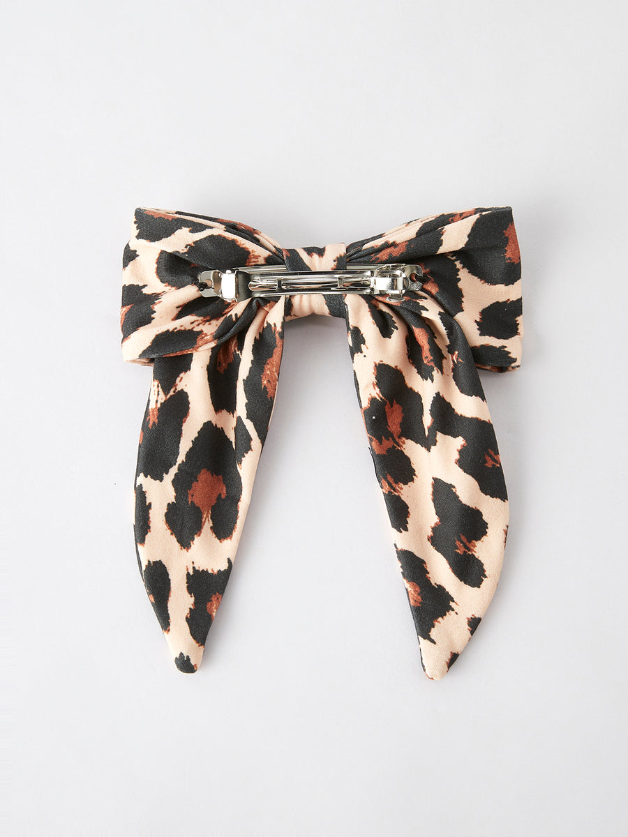 Leopard Print Bow Hairpin