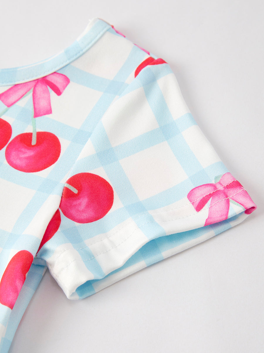 Cherry Plaid Girls' Dress