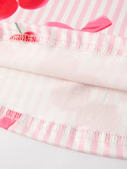 Summer Cherry Stripe Girls' Dress