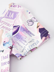 Ts lavender Twirly  Print Girls Milk Silk Dress