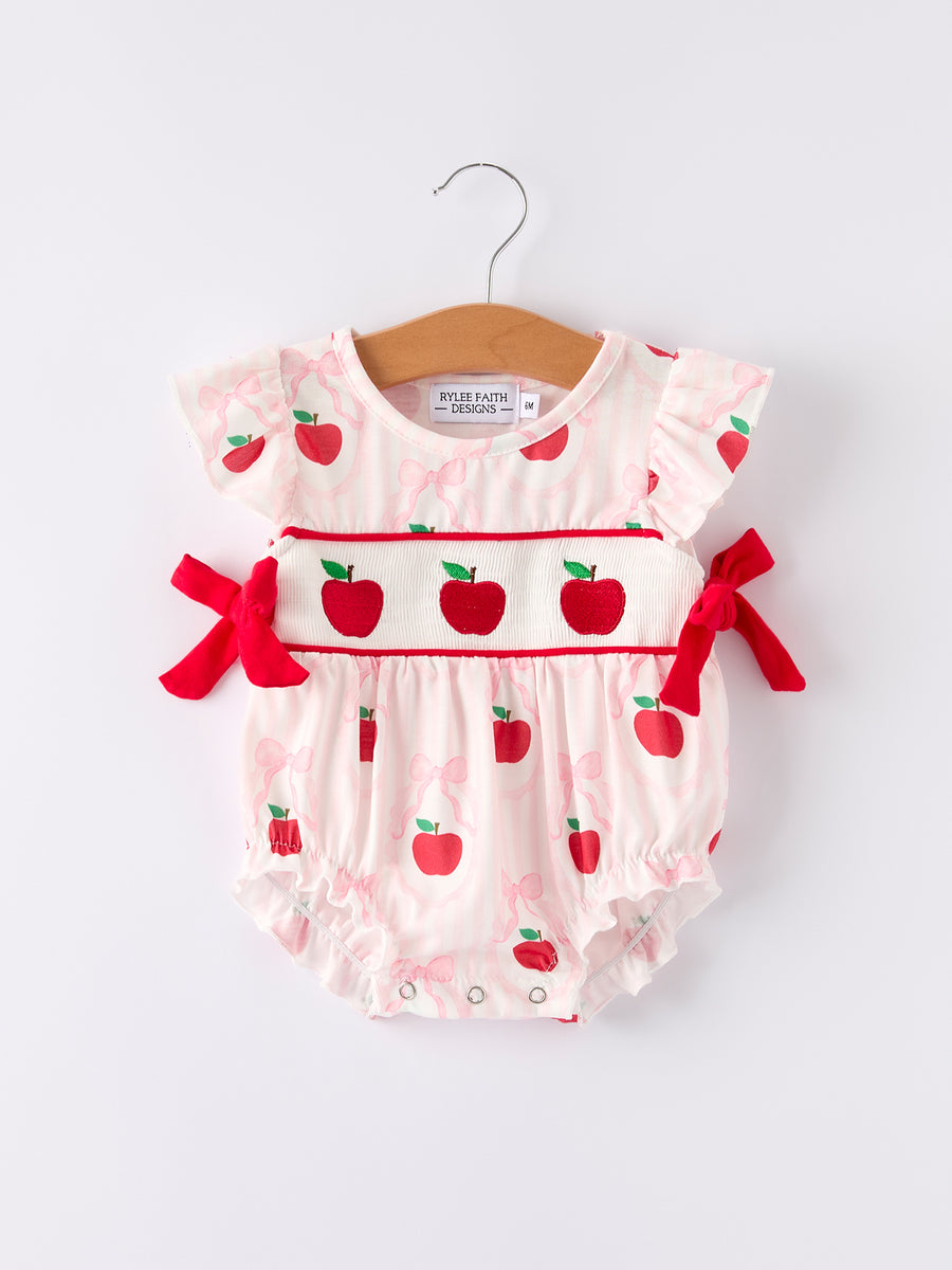 Apple Bow Girls' Romper