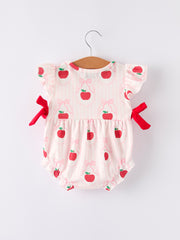 Apple Bow Girls' Romper