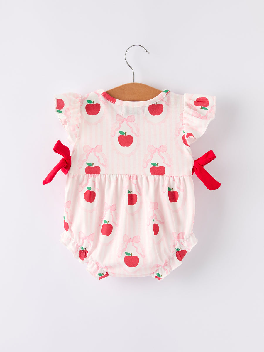 Apple Bow Girls' Romper