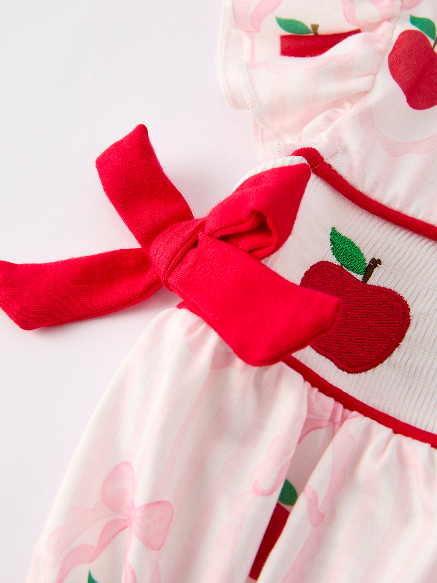 Apple Bow Girls' Romper