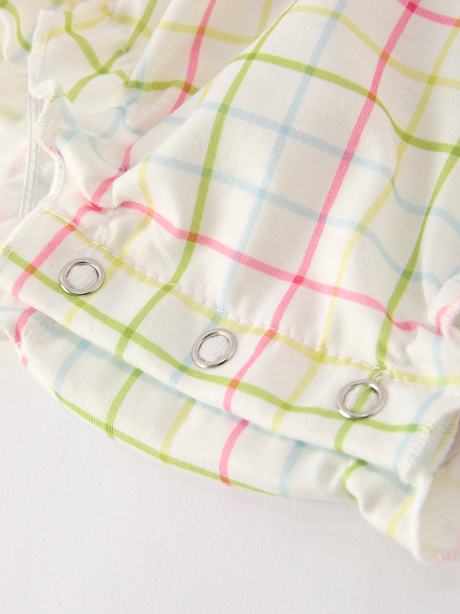 Back-To-School Embroidery Girls' Romper