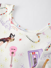Valentine's Day TS Print Milk Silk Short Sleeve Print Dress