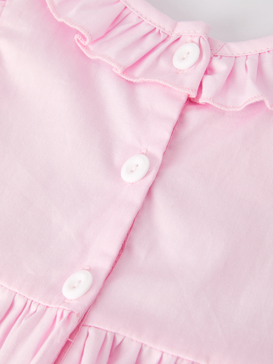 Pink  Smocked Church Christ Bishop Christening Dress