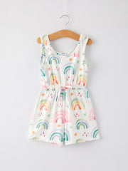 Rainbow Striped Milk Silk 3-piece Jumpsuit Set