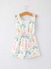 Rainbow Striped Milk Silk 3-piece Jumpsuit Set