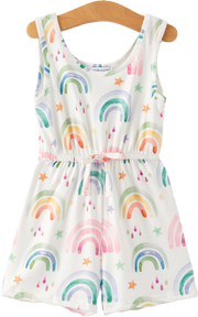 Rainbow Striped Milk Silk 3-piece Jumpsuit Set