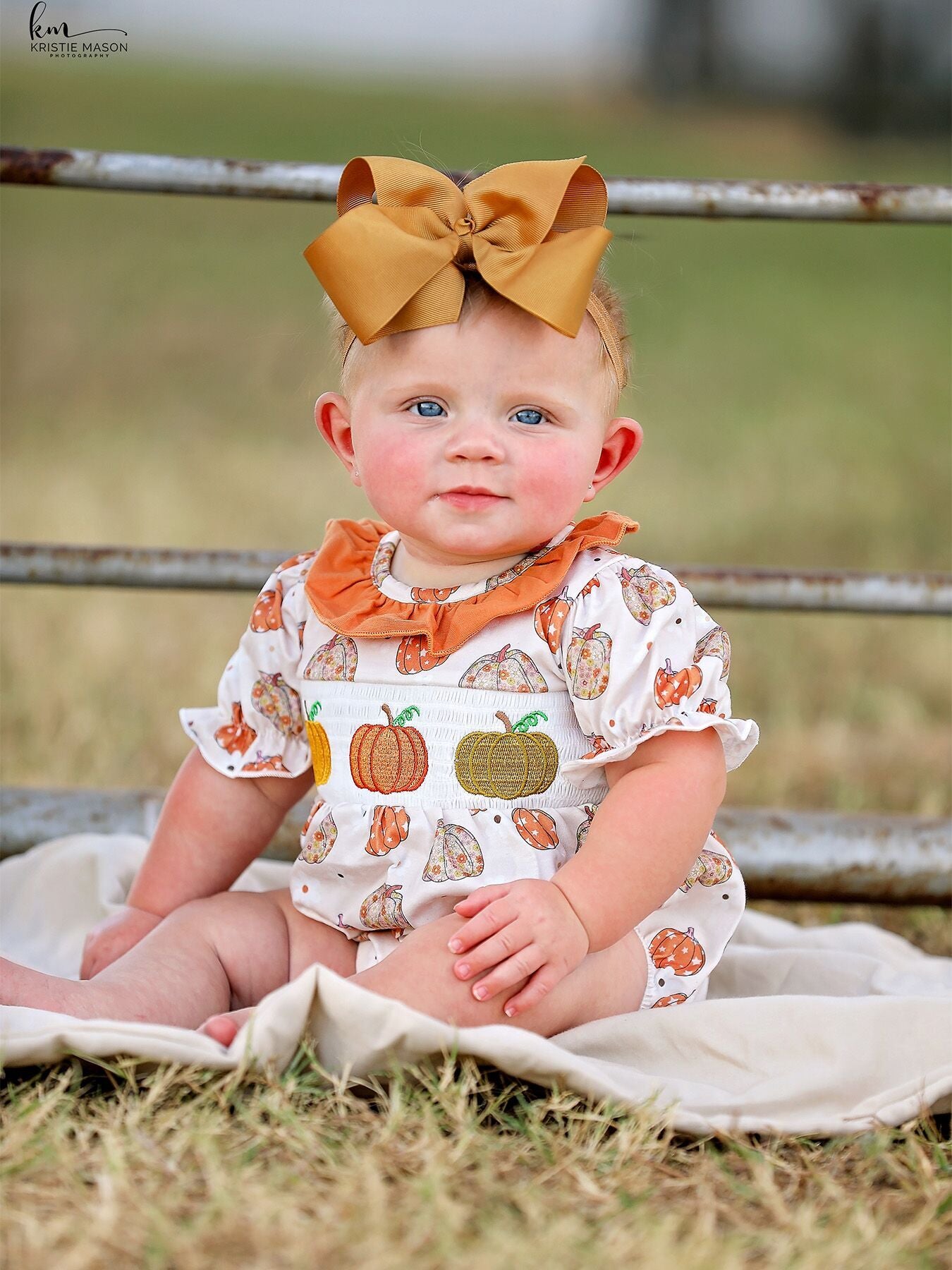 Baby pumpkin romper hotsell