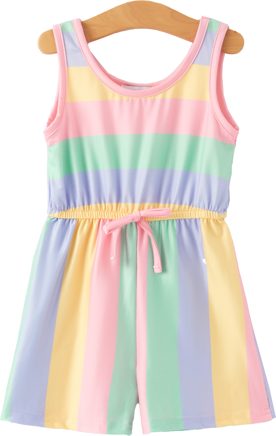 Rainbow Striped Milk Silk 3-piece Jumpsuit Set