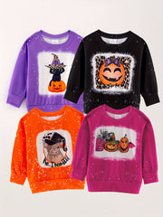 Fall Halloween 4 pieces Long sleeve O-neck T-shirt