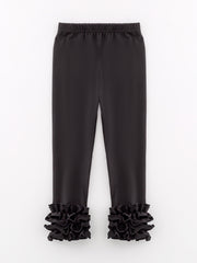 Milk Silk Ruffled Black Icing Legging