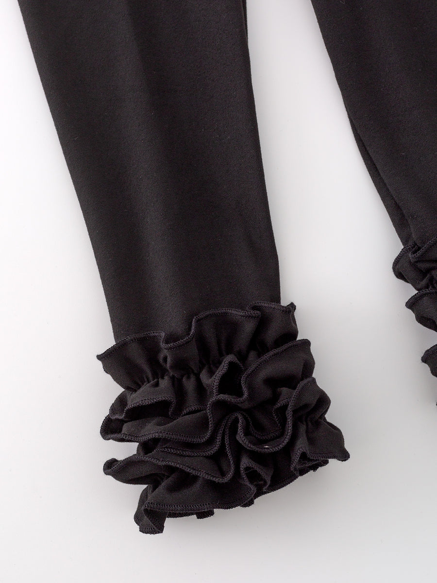 Milk Silk Ruffled Black Icing Legging