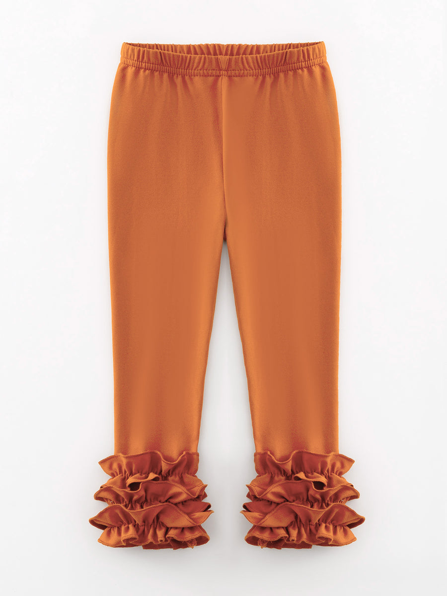 Brown Milk Silk Ruffled Legging