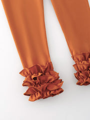 Brown Milk Silk Ruffled Legging