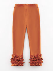 Brown Milk Silk Ruffled Legging