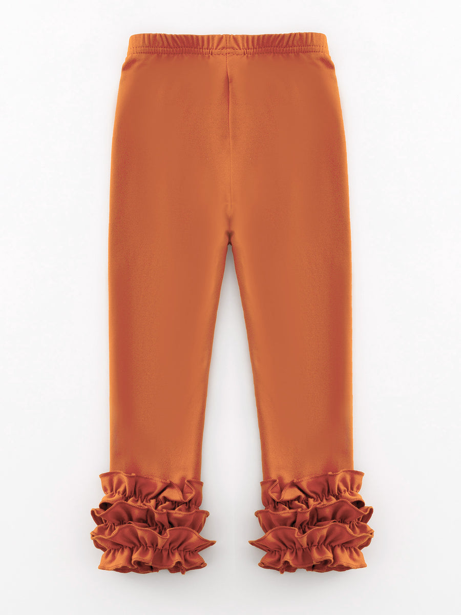 Brown Milk Silk Ruffled Legging