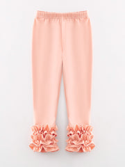 Milk Silk Ruffled Pale Pink Icing Legging