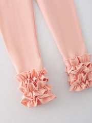 Milk Silk Ruffled Pale Pink Icing Legging