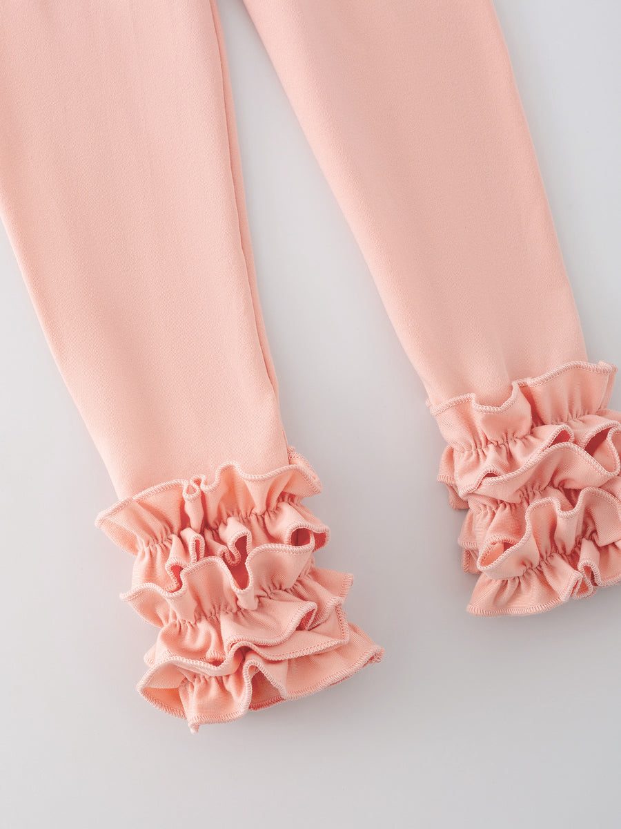 Milk Silk Ruffled Pale Pink Icing Legging