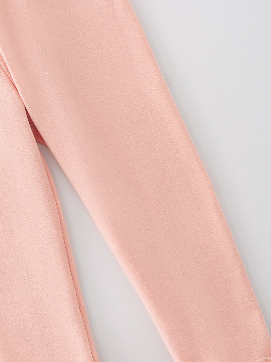 Milk Silk Ruffled Pale Pink Icing Legging