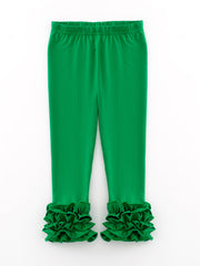 Green Milk Silk Ruffled Legging