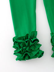 Green Milk Silk Ruffled Legging