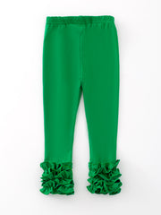 Green Milk Silk Ruffled Legging