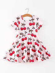 Cherry Milk Silk Girls Dress