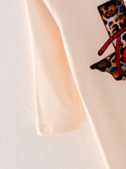 4 piece Baby Girl Autumn /Winter Letter Leopard O-neck Ruffle Romper Set