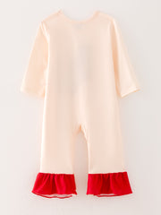 4 piece Baby Girl Autumn /Winter Letter Leopard O-neck Ruffle Romper Set