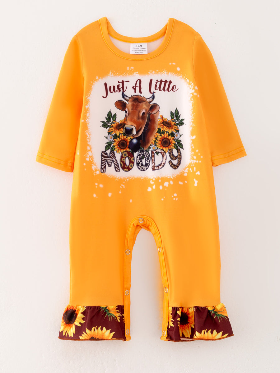 4 piece Baby Girl Autumn /Winter Letter Leopard O-neck Ruffle Romper Set