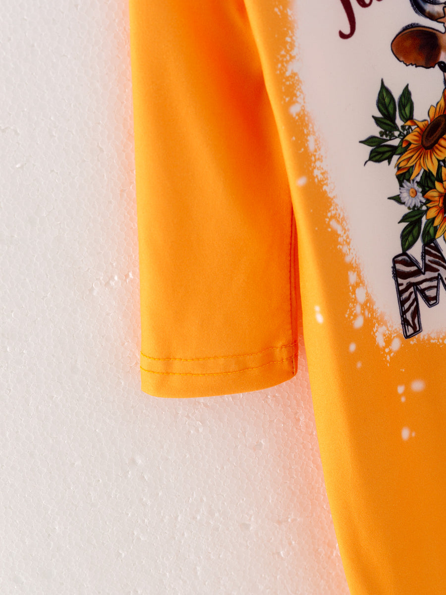 4 piece Baby Girl Autumn /Winter Letter Leopard O-neck Ruffle Romper Set