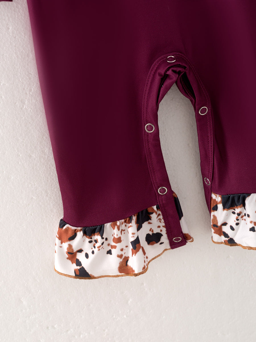 4 piece Baby Girl Autumn /Winter Letter Leopard O-neck Ruffle Romper Set