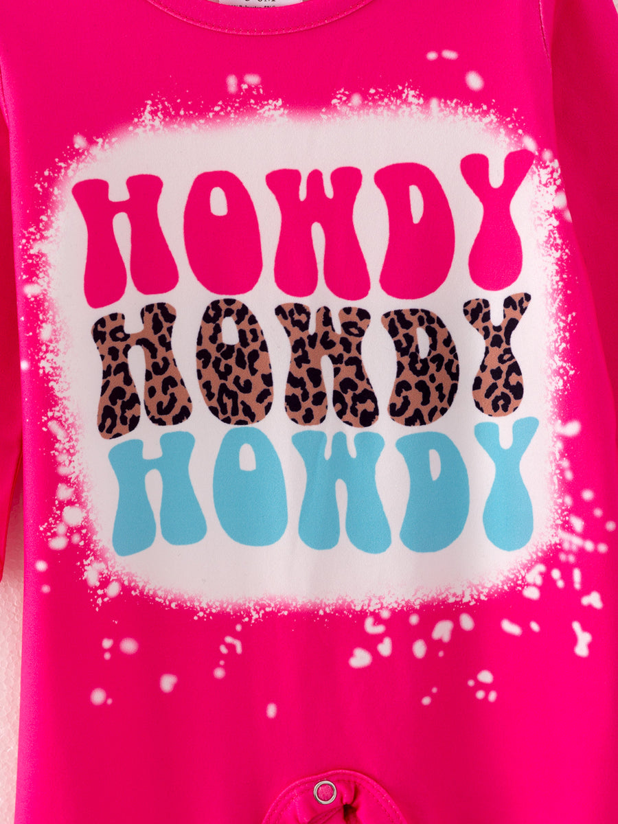 4 piece Baby Girl Autumn /Winter Letter Leopard O-neck Ruffle Romper Set