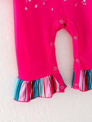 4 piece Baby Girl Autumn /Winter Letter Leopard O-neck Ruffle Romper Set