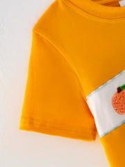 Thanksgiving  Pumpkin Chenille patches Boys Shorts Set
