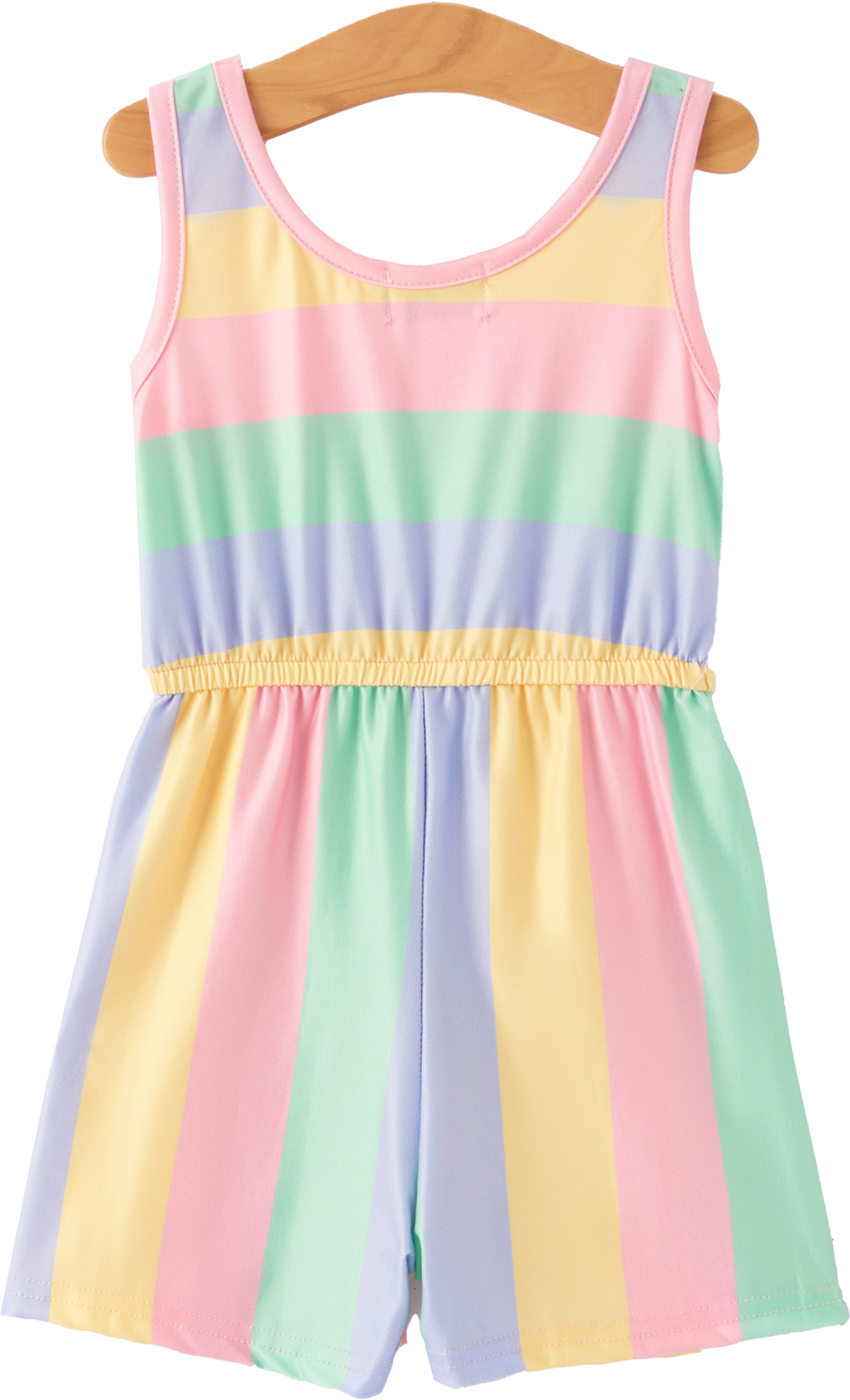 Rainbow Striped Milk Silk 3-piece Jumpsuit Set